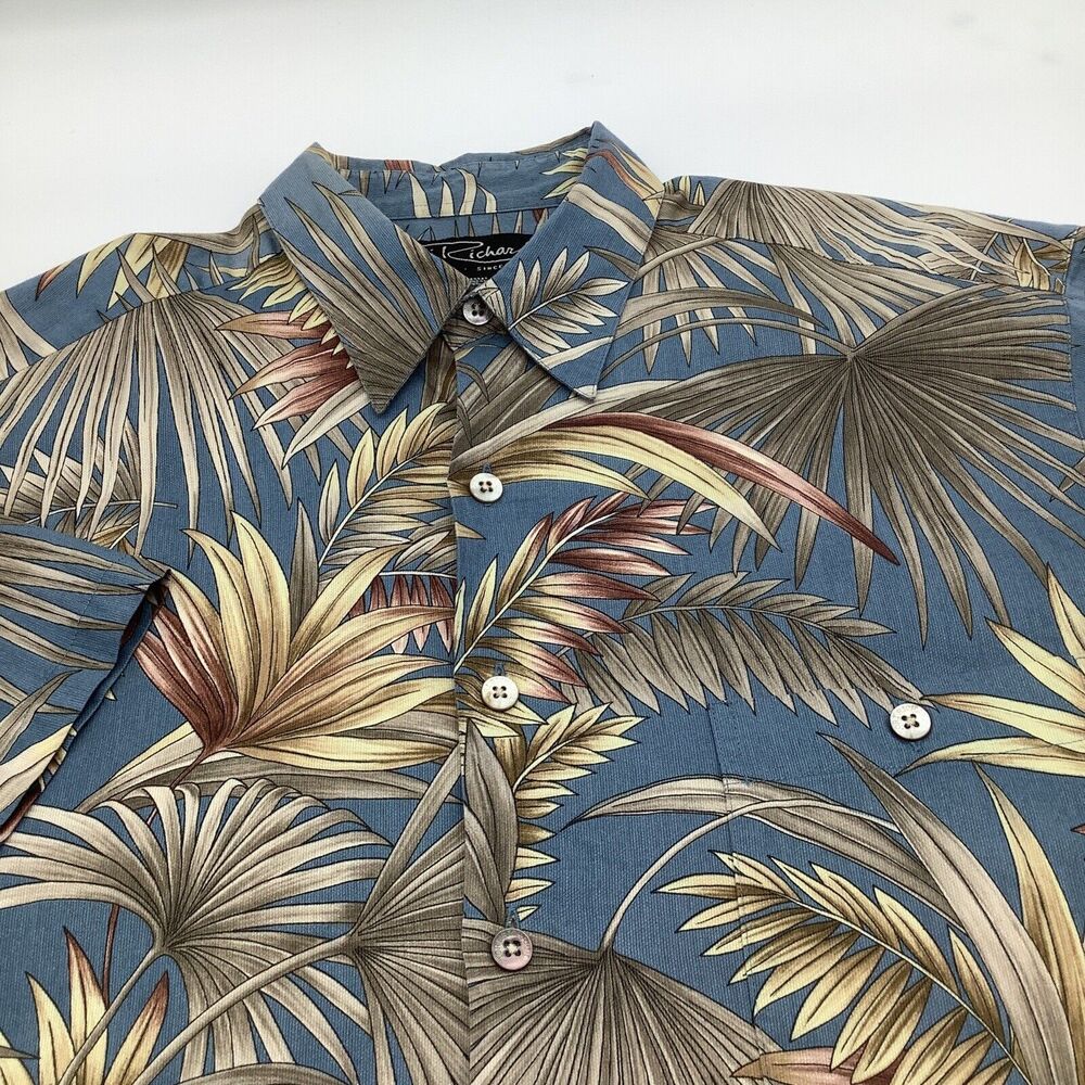 Tori Richard Honlulu Mens Short Sleeve Button Up Hawaiian Shirt Size Medium